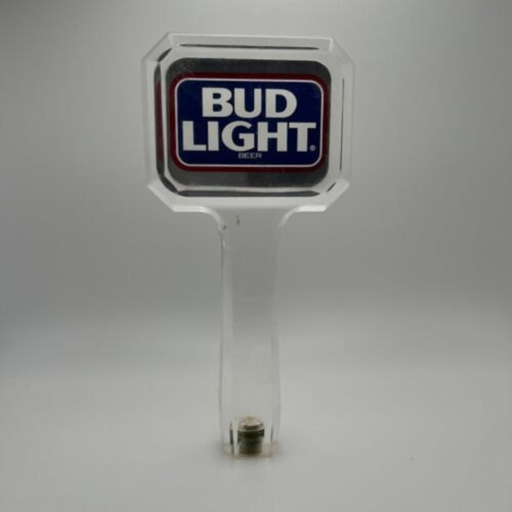 Vintage Bud Light Beer Tap Keg Handle Clear Acrylic